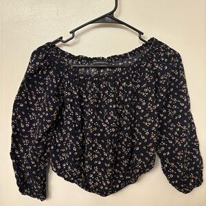 Brandy Melville Navy Floral Top